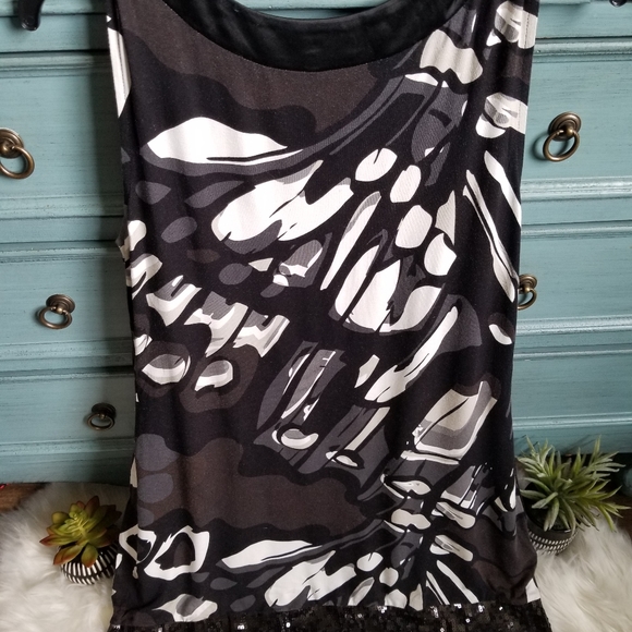 🔥EXPRESS BLACK, GRAY, WHITE SEQUIN TUNIC - Picture 2 of 8